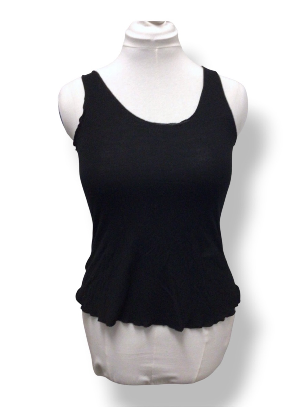 Bozzolo Juniors Basic Solid Color Racerback Tank Top Clean Girl Off-Duty Black M